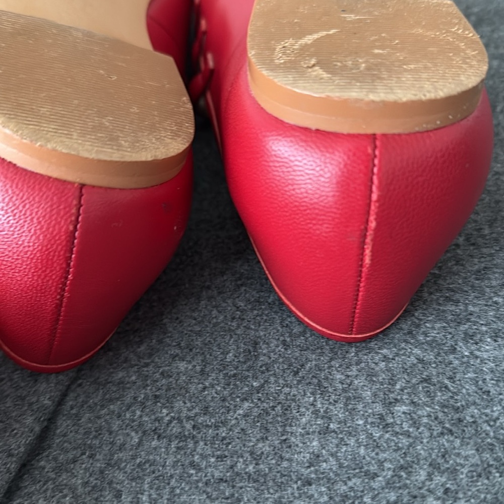 Matisse Red Triple-Strap Mary Jane Flats - Picture 4 of 5